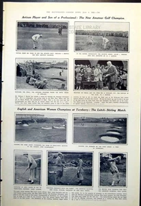 Alter Druck Amateur Golf Champion Wi Hunter Yankee Court King Arthur 1921 20. - Bild 1 von 2