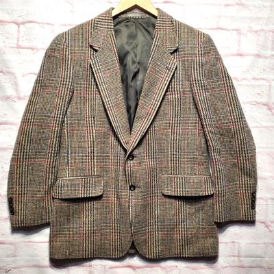 Blazer de Colección Oakton para Hombres 42R Marrón Grueso Tweed Lana Glen Cuadros Abrigo Deportivo Chaqueta Foto 1 de 4