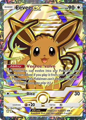 EEVEE EX FULL ART 2 STAR POKEMON TCG POCKET READ DESCRIPTION - Image 1 of 1