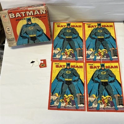 Vintage 1966 Milton Bradley Batman Jigsaw Puzzle Game w Original Box - Image 1 of 4