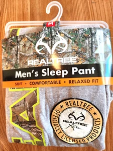 Realtree Herren Medium Relaxed Fit Grau Schlafhose Weich Grün Outline Neu - Bild 1 von 7