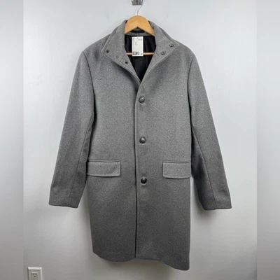 NWT H&M Men Wool Blend Funnel Collar Coat Grey 40R - Image 1 of 4