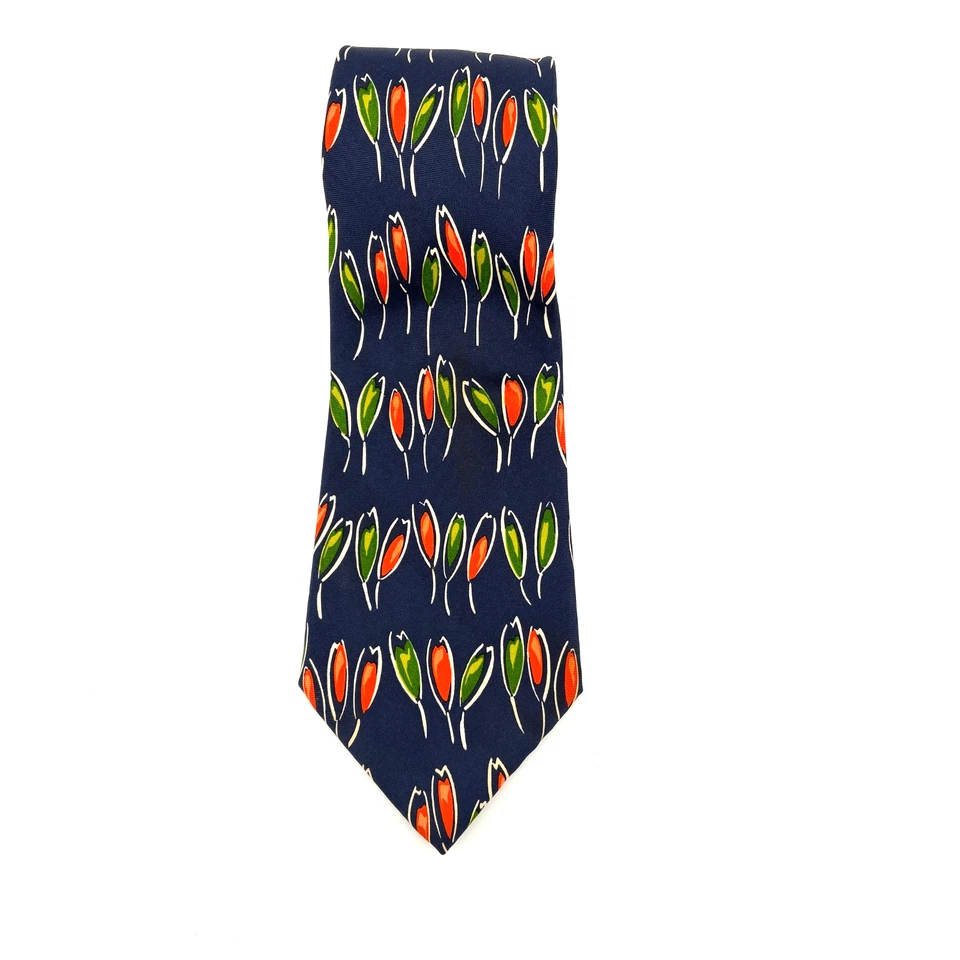 Corbata de tulipanes azules colorida Henry A La Pensee usada en excelente estado 100 % seda Foto 1 de 2