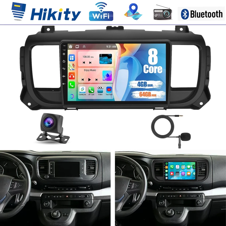 8Core Android13 Carplay Autoradio Für Citroen Jumpy Peugeot Expert GPS Navi - Bild 1 von 4