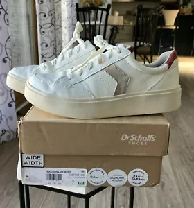 Dr. Scholl's Shoes Women’s Madison Lace White Sneakers Size 7 Wide - Picture 1 of 8