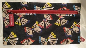 Vera Bradley's DUEL POCKET PENCIL POUCH in ART BUTTERFLIES Pattern, Bag NWT - Picture 1 of 6