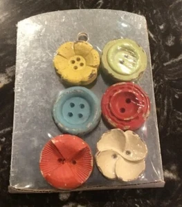 Refrigerator Magnet Set. Buttons (Set Of 6) . New - Picture 1 of 2