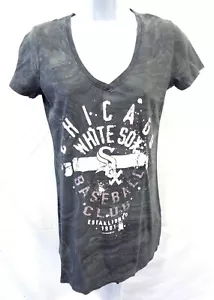 Chicago White Sox Baseball Ladies Fitted Short Sleeve V-Neck T-Shirt Gray - Bild 1 von 1