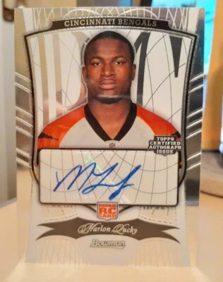 2009 Bowman Sterling 585/999 Marlon Lucky #120 Rookie Auto NEBRASKA CORNHUSKERS - Image 1 of 2