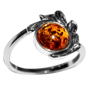 2.4g Authentic Baltic Amber 925 Sterling Silver Ring Jewelry N-A7208 s.9 - Picture 1 of 1