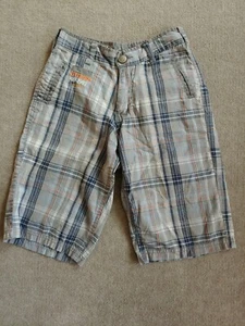 GUESS Los Angeles Shorts Boys Size 8 Gray Plaid 100% Cotton - Picture 1 of 5