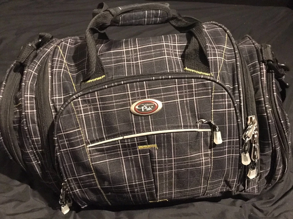 Bolsa/equipaje de viaje a cuadros California Pak Foto 1 de 4