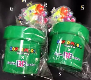 Baskin-Robbins x Super Mario Collaboration 2 Set Tubo de Arcilla Taza Plástico 2024 NUEVO - Imagen 1 de 3
