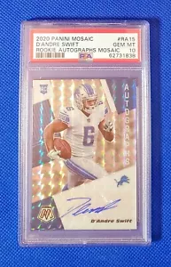 D'Andre Swift 2020 Panini Mosaic Rookie Autographs Prizm Auto RC #RA15 PSA 10 - Picture 1 of 3