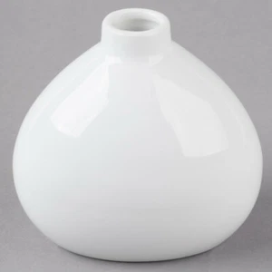 Acopa 3 1/4" Bright White Porcelain Bulb Bud Vase - Picture 1 of 4