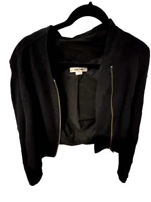 Helmut Lang Asymmetrical Zip Jacket Womens Black Hammer Moto Pockets Lined Sz S - Image 1 of 2