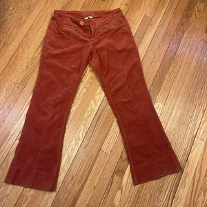 DITTOS Corduroy Low Rise Flare Women’s Pants 30 Rust Colored 70s Retro - Picture 1 of 10