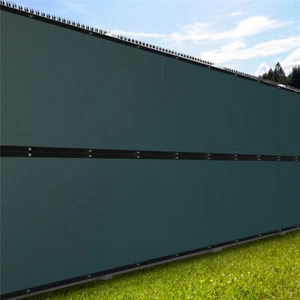 Green Fence Privacy Screen 50ft Shade Cover Heavy Duty Windscreen Backyard Fence - Picture 1 of 16
