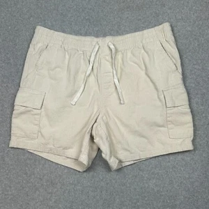 No Boundaries NOBO Shorts Mens XL Ivory Corduroy Cargo 6" Coastal Surfer Baggy - Picture 1 of 11