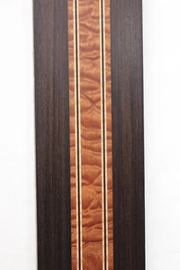Cuello de guitarra acolchado sapele, wengué y arce flameado en blanco. - Imagen 1 de 18