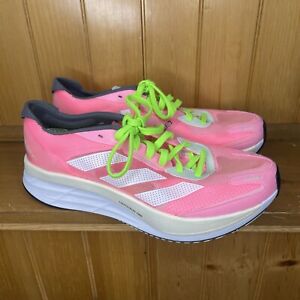 Adidas Adizero Boston 11 Shoes Womens 9.5 Pink White Athletic Running Sneakers