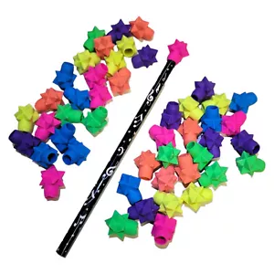 Bulk Star Eraser Pencil Tops (48 Pack) 3D Shape. Kids Stationery Arts and Craft - Picture 1 of 7
