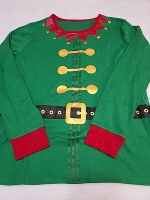 Wondershop At Target Womens Green Christmas Elf Sleepwear TOP ONLY; Size L  - Image 1 of 4