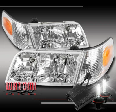 PARA 98-11 FORD CROWN VICTORIA REPUESTO FAROS CROMADOS + ESQUINA CON 50W 6K HID Foto 1 de 4