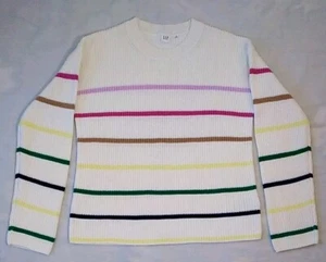 Suéter Gap Mujer Texturizado Multi Rayas S Otoño Invierno Manga Larga Algodón Cuadrado - Imagen 1 de 11