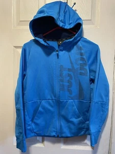 Nike Boys Hoodie Youth Large Blue Black Dri-Fit Full Zip Kids - Picture 1 of 5