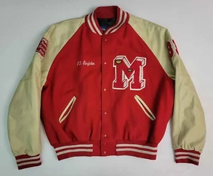Vtg Y2K Holloway Made In USA Red White Varsity Football Letterman Jacket XXL - Picture 1 of 6