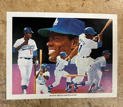LOS ANGELES DODGERS 8.5"x11" Litho Print by J Zar MANNY MOTA 145th PINCH HIT - Image 1 of 3