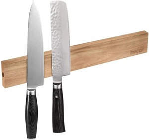 Tira de cuchillo magnético de 12 pulgadas para pared premium madera de acacia soporte imán fuerte - Imagen 1 de 16