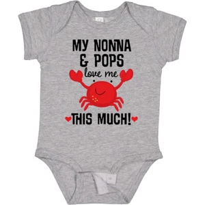 Inktastic Nonna And Pops Love Me Grandchild Baby Bodysuit Boy Girl Grandkids Hws - Picture 1 of 11