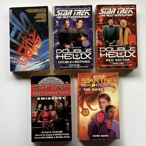 Lot of 5 Star Trek Paperback Books - Double Helix / New Frontier / etc - Picture 1 of 15