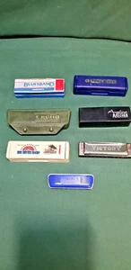 Lot Of 7 Vintage Harmonicas Made By Hohner and Magnus. - Picture 1 of 17