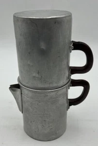 Antike Espressokocher Napoletana Aluminium Vintage Export Mundus Tassen 6-8 - Bild 1 von 16