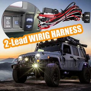 2-Lead Wiring Harness Kit ON-OFF Rocker Switch Relay LED Work Light Pods Bar 12V - Picture 1 of 9