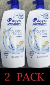 Head & Shoulders CLASSIC CLEAN Anti Dandruff Shampoo With Vitamin E 38.8 oz 2PK - Picture 1 of 3