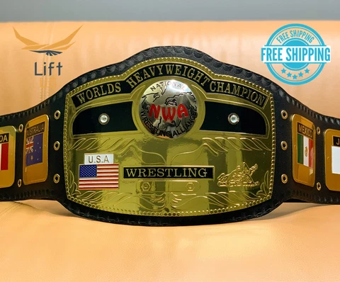 NWA Domed Globe World Heavyweight Wrestling Championship Replica Tittle Belt 2MM Cover