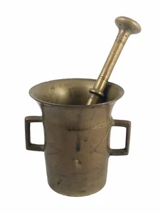 Mortaio ottone vintage pestello farmacia farmacia medico chimico farmacia - Foto 1 di 7