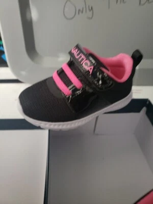 Nautica PRUITT Sneakers Slip-On Shoes Metallic Black/ pink TODDLER size 6  #162f - Image 1 of 4