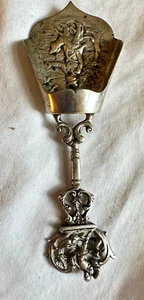 Repousse Figural Silverplate Tea Caddy / Nut Sugar Scoop. 4 1/4" - Picture 1 of 2
