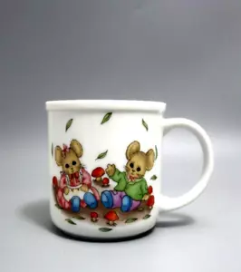 Vintage Baby Champs by SHIBATA JAPAN Nursery Ceramic Porcelain Mug Cute Mice - Picture 1 of 5