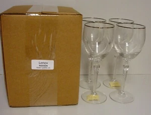 Lenox Madison Water Goblets SET OF FOUR   More Items Available   MINT IN BOX - Picture 1 of 4