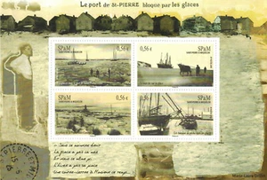 2009-BLOC-FEUILLET-LE PORT DE SAINT PIERRE-SOUS LA GLACE -TIMBRE-Yt.14 - Foto 1 di 1