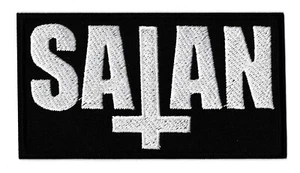 Ecusson patche Satan croix thermocollant patch déco personnaliser 666 - Picture 1 of 2
