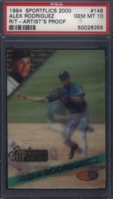 1994 Sportflics 2000 Rookie/Traded #148 Alex Rodriguez Artist's Proof PSA 10 - Image 1 of 2