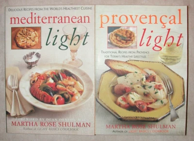 Lot 2 Mediterranean & Provencal Light by Martha Rose Shulman Cookbooks LG TSPB Foto 1 de 4