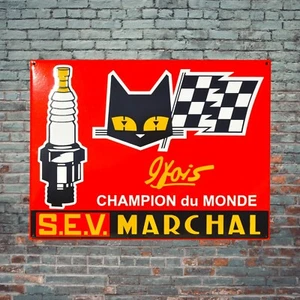 Plaque émaillée MARCHAL S.E.V bougie - 60*45 cm - bords tombés - Picture 1 of 1